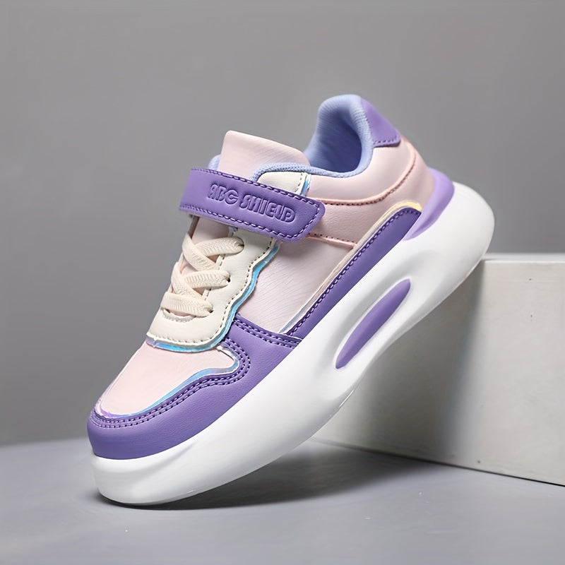 Girl's Colour Block Chunky Shoes Comfy Non Slip Casual Soft Sole Sneakers