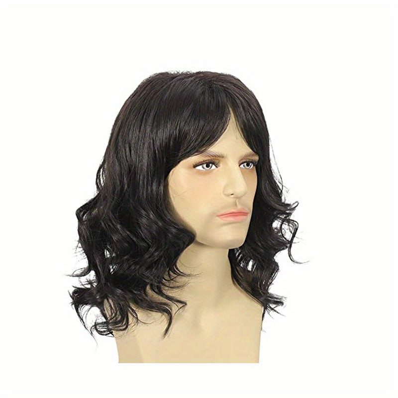 Men's Long Curly Hair Handsome Wig Hair Extension Costume