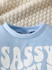 Casual Sweatshirt 'Smart Little Soul' Letter Print Round Neck Pullover