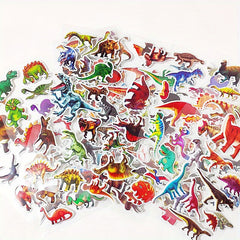 8pcs Cartoon Dinosaur Series Stickers, Waterproof, Boys Toy Gift