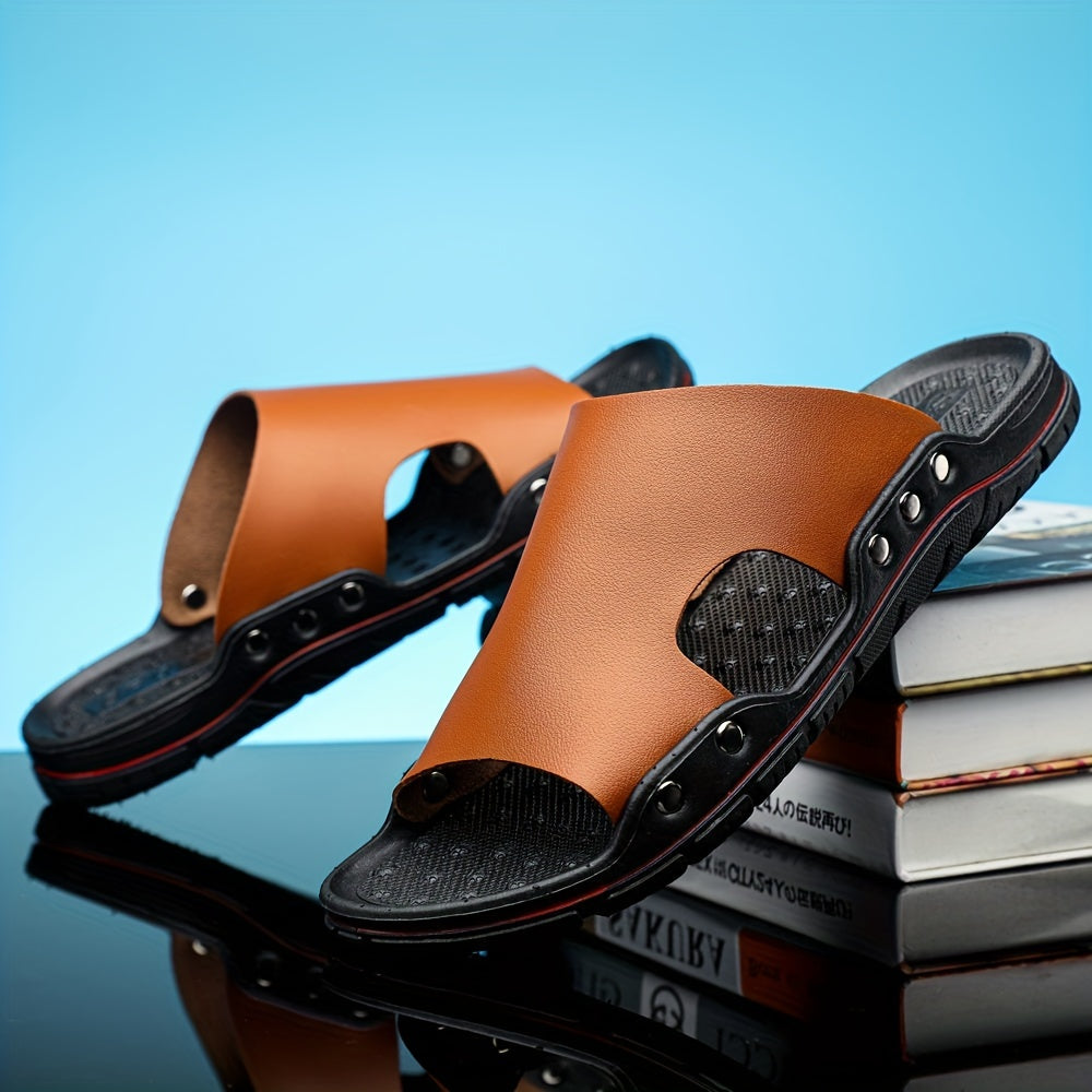 Men's Non Slip Slides Lightweight Open Toe Quick Dry Slippers
