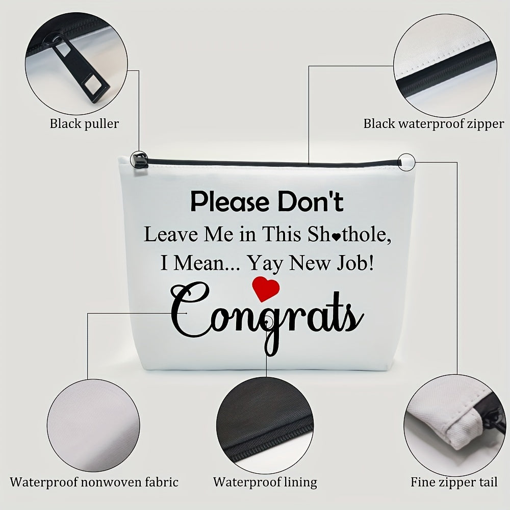 Funny Coworker Leaving Job Makeup Bag Farewell Gift