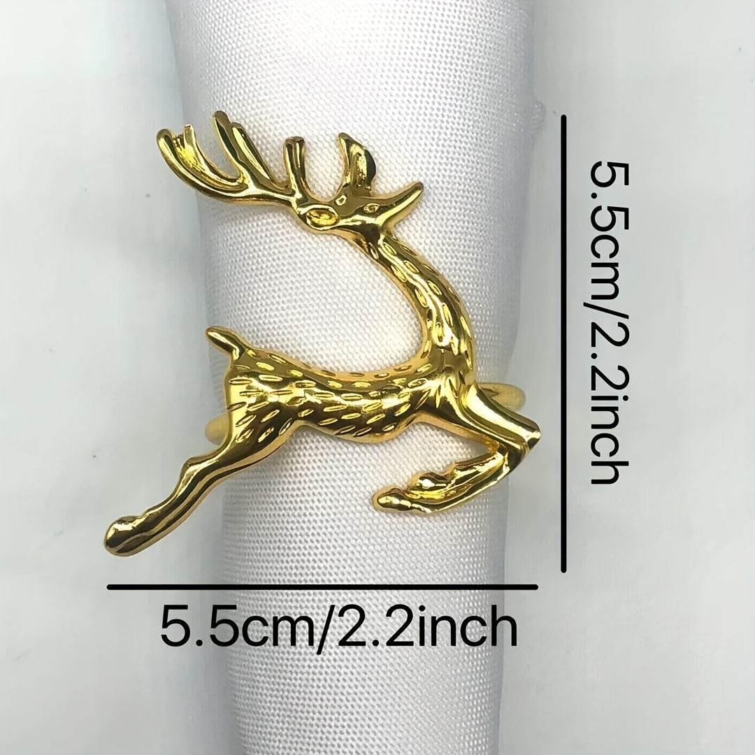 10pcs Napkin Ring Fawn Napkin Circle Christmas Gift Tableware