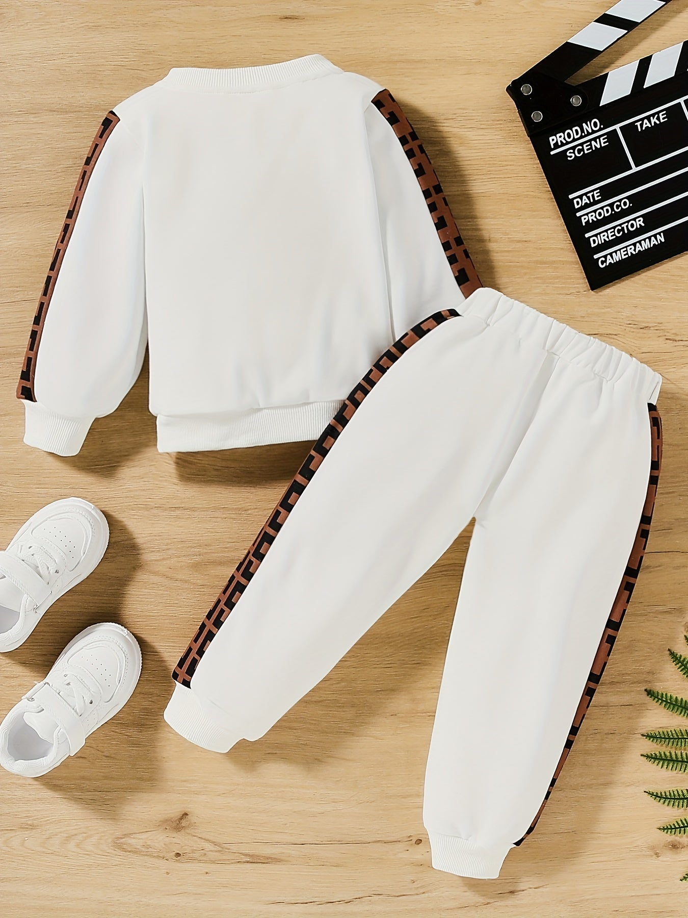 2pcs Boys Casual Long Sleeve Sweatshirt & Trousers Set Kids Clothing