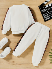2pcs Boys Casual Long Sleeve Sweatshirt & Trousers Set Kids Clothing