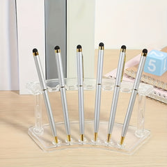 1pc Transparent Pen Holder 6 Slots Display Stand Organizer