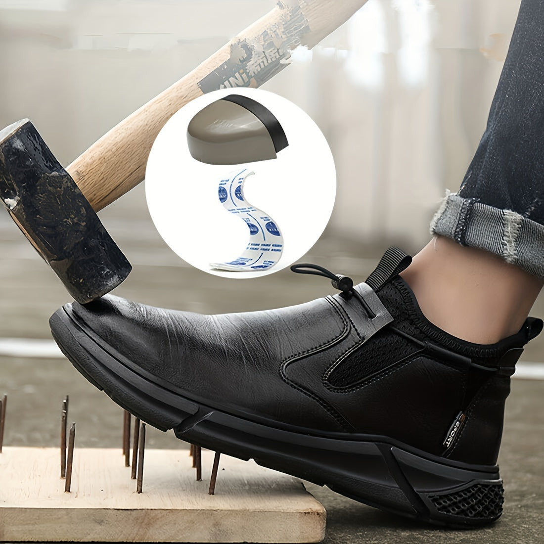 Men's Waterproof Leather Work Boots Non Slip Industrial Outdoor