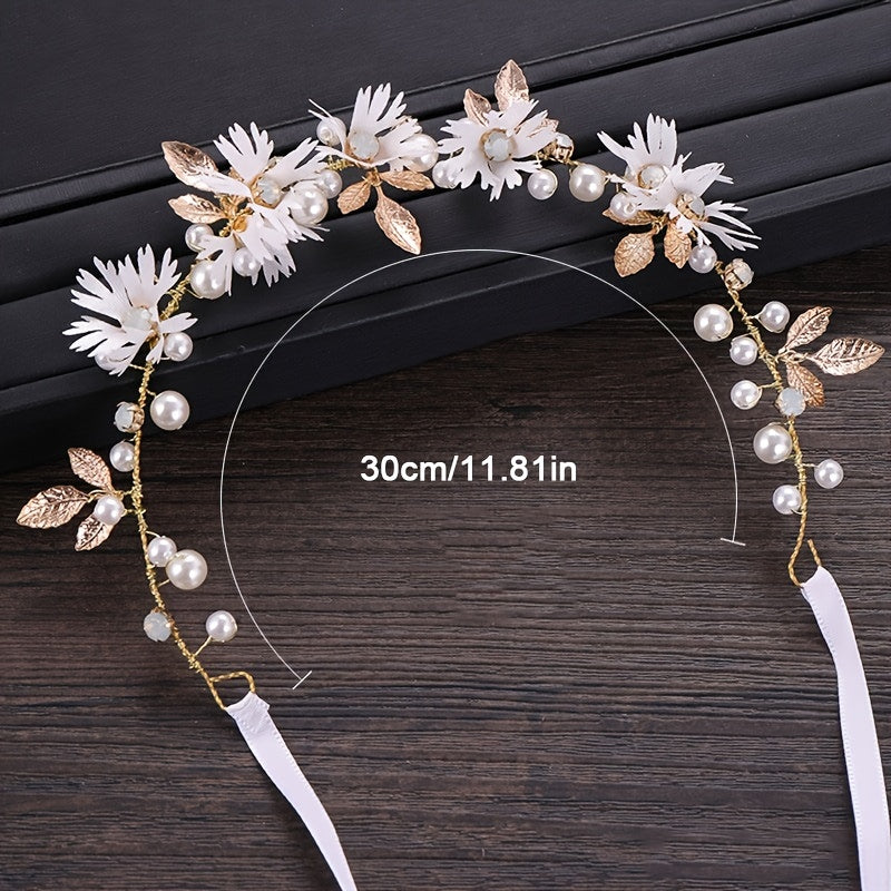 Bridal Hair Vines Crystal Pearls Wedding Headpiece