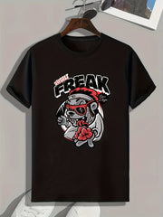 ''FREAK'' Print Men's Graphic T-shirt Casual Comfy Tees For Summer