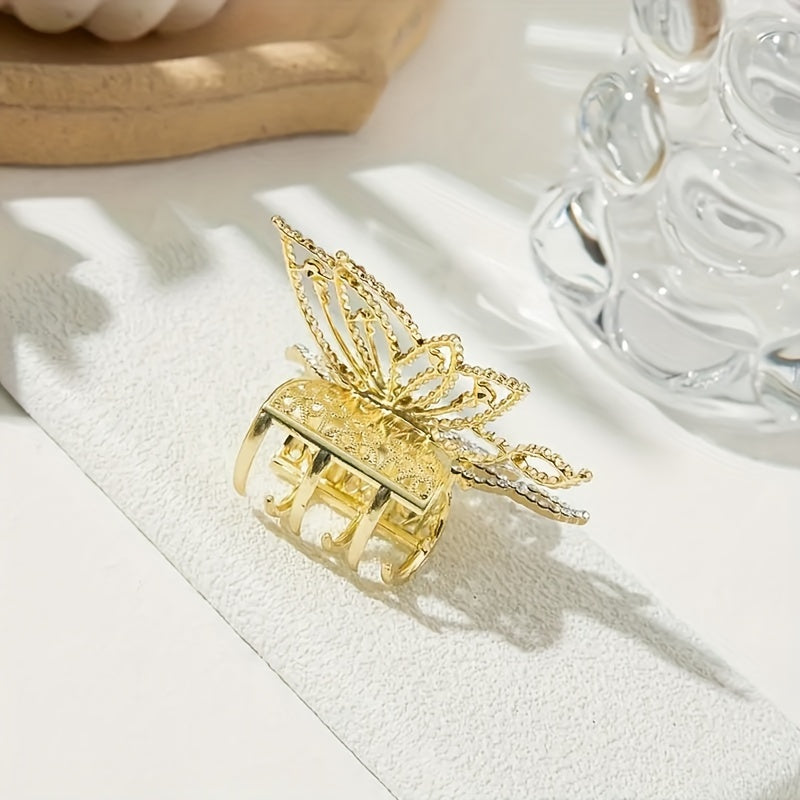 Butterfly Hair Clip Pearl Rhinestone Hairpin