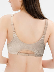 Women's No Rim Full Cup Bra Double Front Button Underwear
