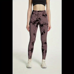 High Waist Tie Dye Leggings Seamless Workout Pants Elastic Gym Running Yoga