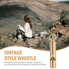 2pc Pure Brass Whistles High Frequency Field Survival Whistle