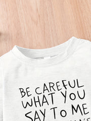 Stylish Letter Print Long Sleeve Tees for Baby Boys & Girls