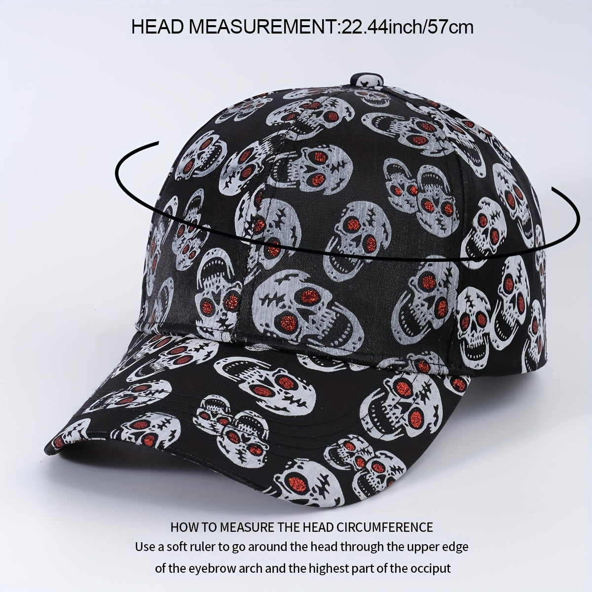 Skull Star Printed Baseball Cap Unisex Lightweight Hip Hop Dad Hat