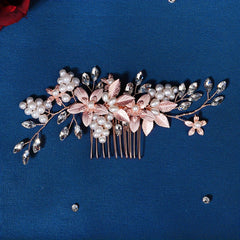 Bridal Hair Comb Side Comb Faux Pearl Crystal Head Piece