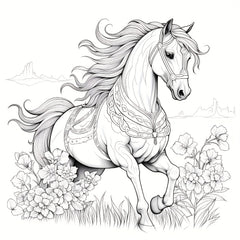 Adult Horse Themed Coloring Book 20 Pages - Ideal for Relaxation and Fun Crafts