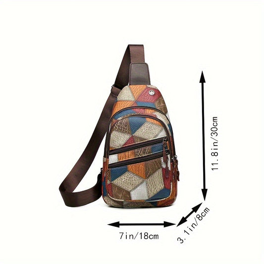 Men's Stylish PU Leather Crossbody Bag with Secure Zipper Closure