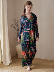 Floral Print Pajama Set Long Sleeve Top & Pants