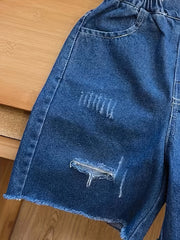 Boys Ripped Denim Shorts Jeans Shorts For Summer Kids Clothes