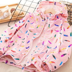 Kid Girls Casual Sports Windbreaker Waterproof Hooded Jacket Top