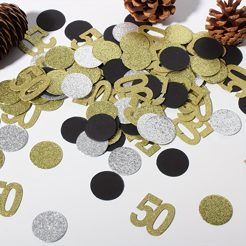 120pcs 50th Birthday Party Decoration Golden Confetti