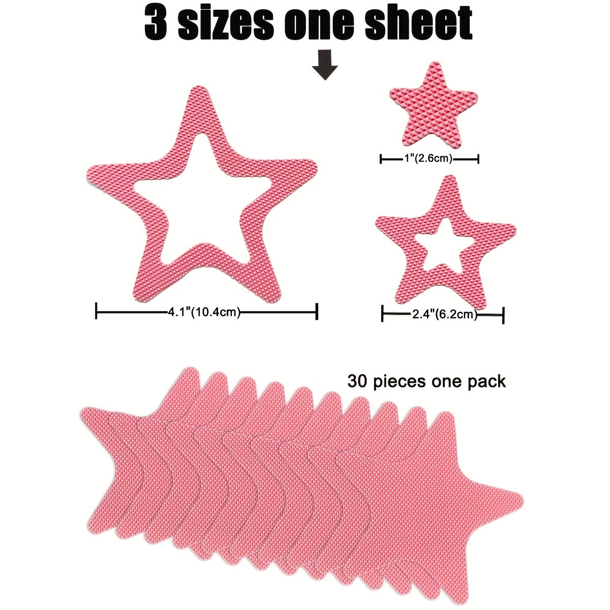 10pcs Star Shaped Bathtub Sticker Non Slip Self Adhesive