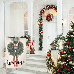 Christmas Wreath Small Garden Flag 30 48x45 72 Cm Vertical Double Sided