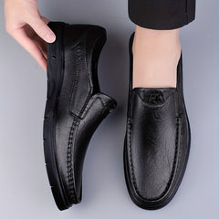 CLOHOO Leather Bit Loafers Casual Slip On Flat Shoes Men's Footwear