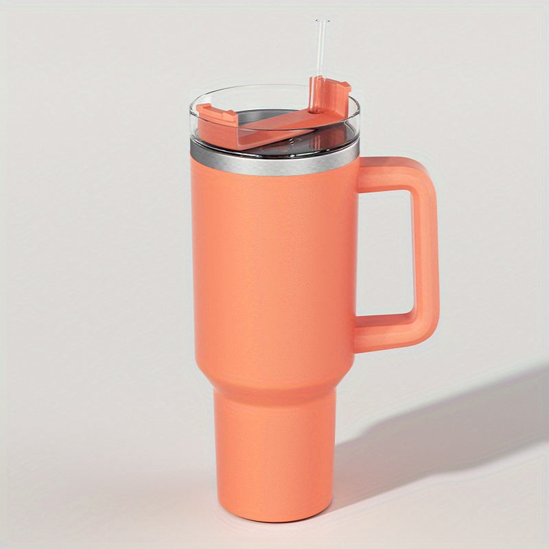 40oz Stainless Steel Insulated Cup - Outdoor Sports & Travel - Leakproof Straw