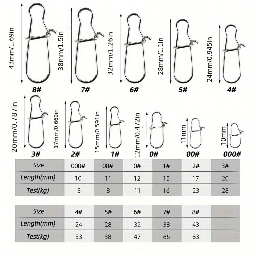 50pcs Fishing Hook Connector Duo Lock Snap Freshwater Saltwater Accessory