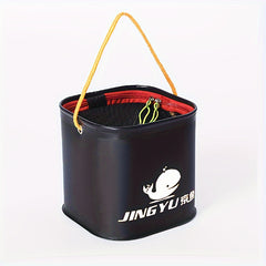 Portable Folding Fishing Bucket Hanging Rope Square Fishing Barrel