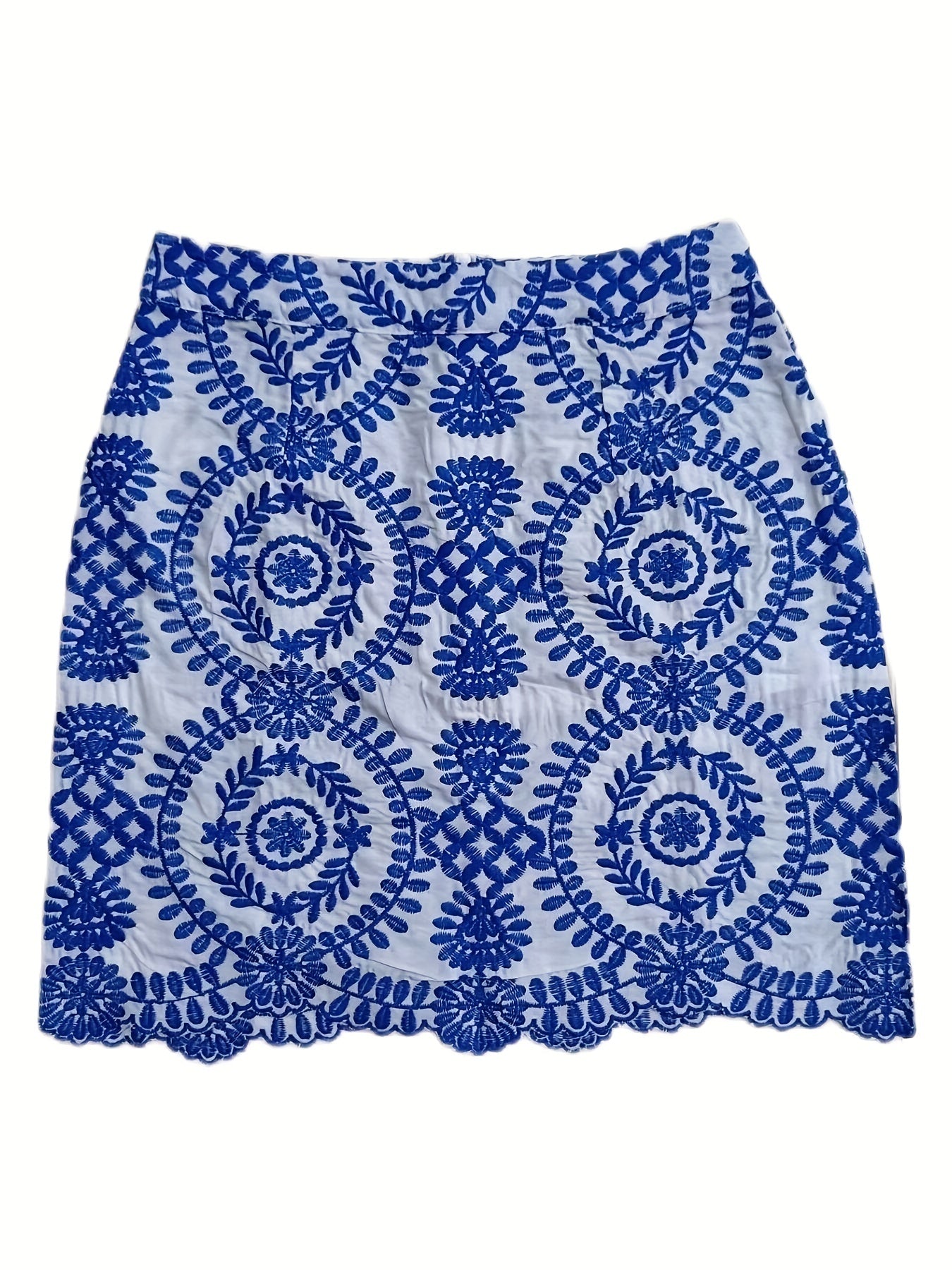 Geometric Print Embroidered Skirt Ethnic Style Retro Casual