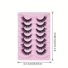 7 Pairs 3D Faux Mink Hair False Eyelashes Wispy Fluffy Extension