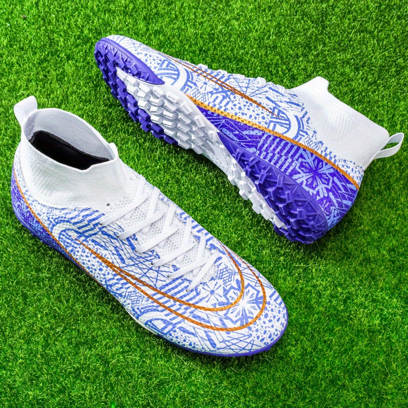 Unisex Turf Football Boots Anti Skid Lace Up Soccer Cleats
