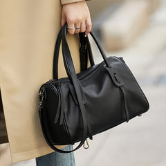 Vintage First Layer Cowhide Tote Bag Large Capacity Handbag for Women