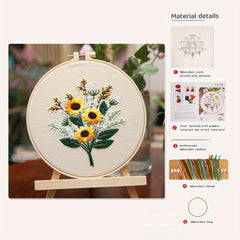 Floral Embroidery Starter Kit for Beginners - Cross Stitch Kit