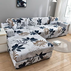 Leaf Printed Sofa Slipcover Anti Dirty Spandex Furniture Protector
