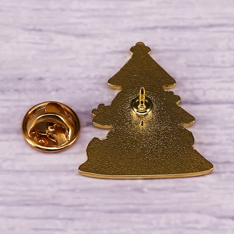 Christmas Tree Glittering Pin Pumpkin Candy Ghost Cat Brooch Halloween
