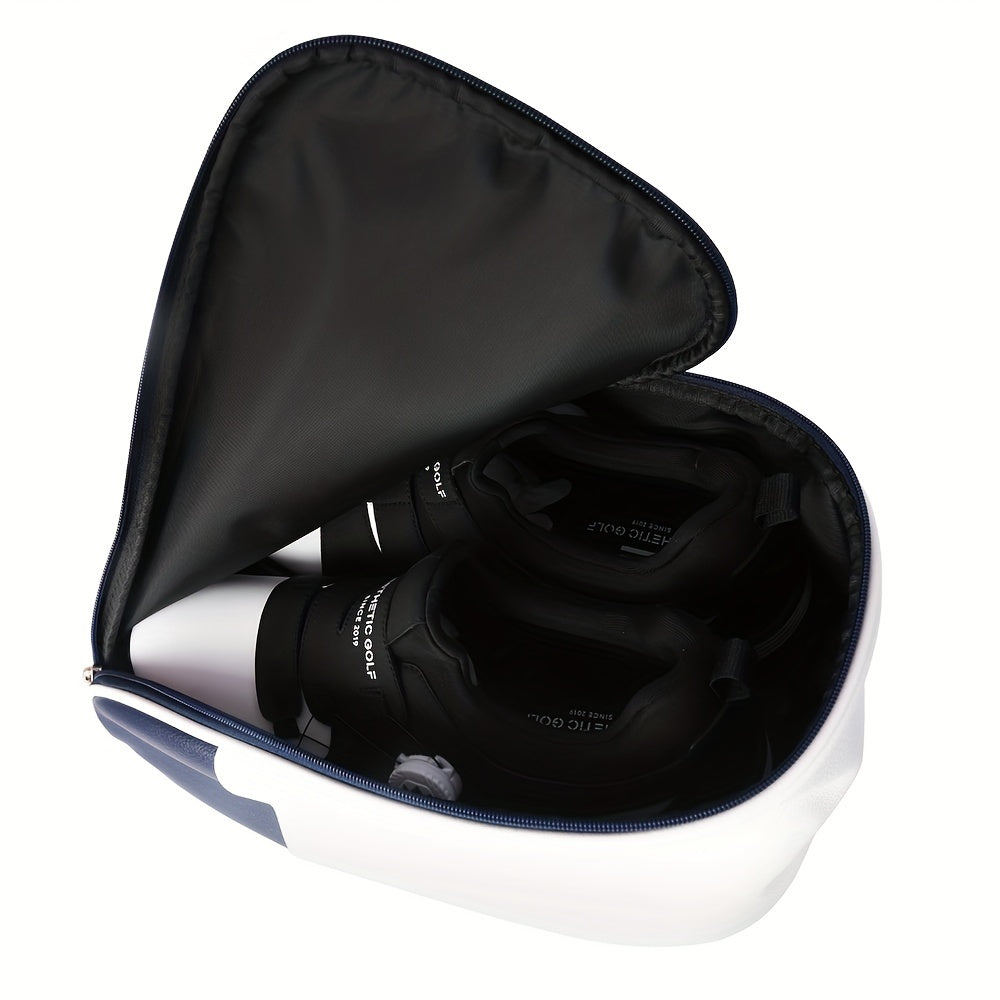 Portable Golf Shoe Bag PU Pearl Cotton Lining Carry Tote