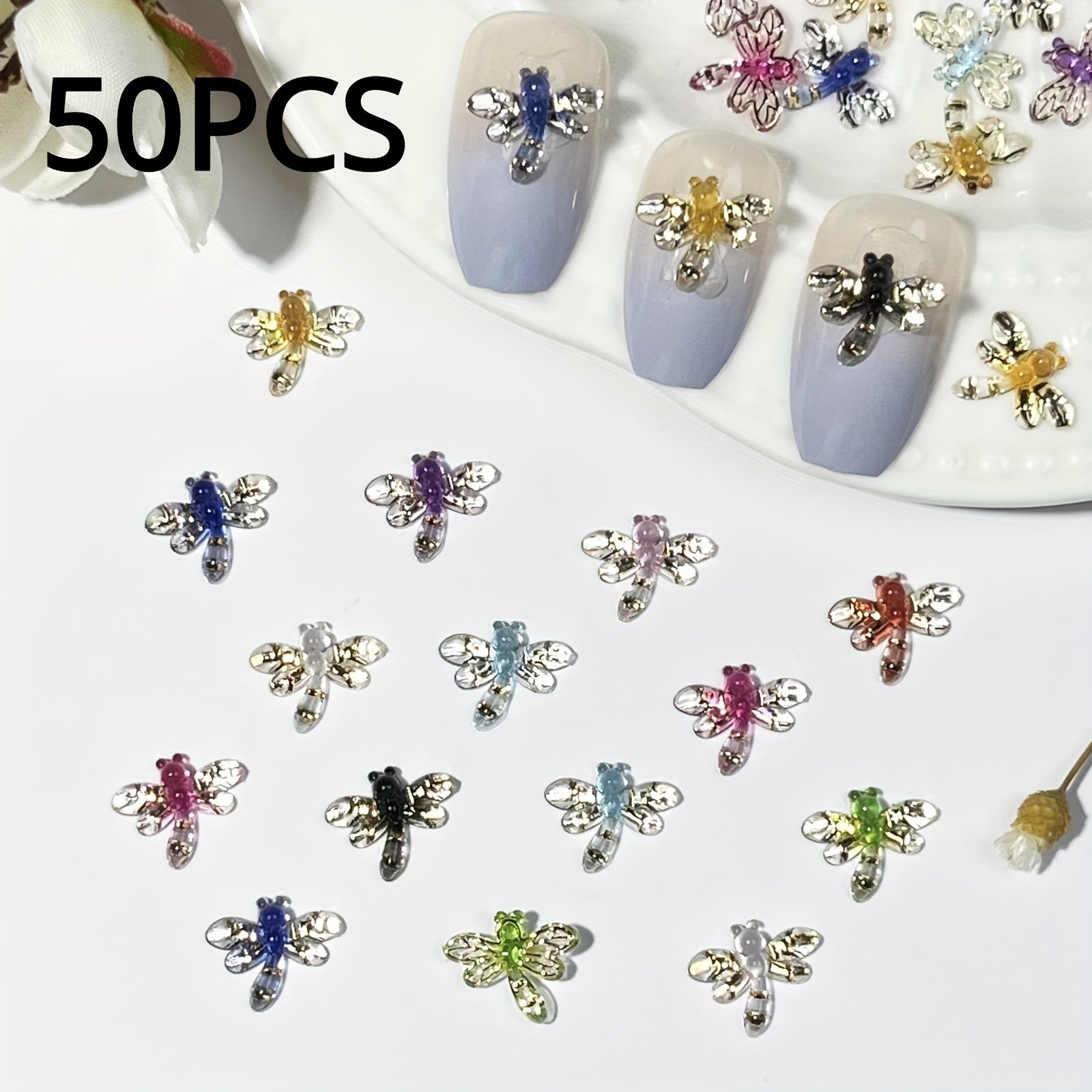 30pcs Mini Dragonfly Resin Sticker Scrapbooking DIY Jewelry Craft