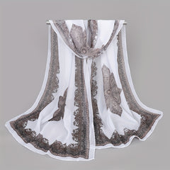 Paisley Print Chiffon Scarf Vintage Thin Shawl Boho Hijab Sunscreen Head Wrap