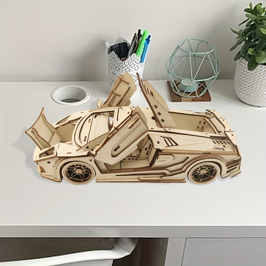 3D Car Wooden Toy Ornament Brain Teaser Assembly Model