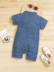 Baby Boys Denim Romper Short Sleeves Comfortable Baby Summer Clothes
