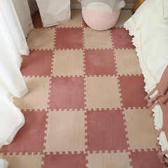 12pcs Plush Puzzle Floor Mat Bay Window Mat Seat Squares