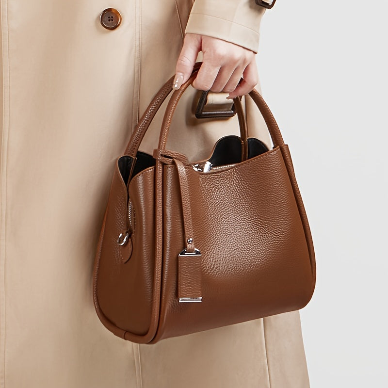 ZOOLER Women's Leather Bucket Shoulder Bag Brown Handbag