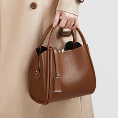 ZOOLER Women's Leather Bucket Shoulder Bag Brown Handbag