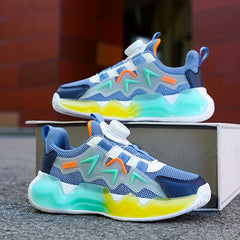 Boy's Running Shoes Rotating Buckle Anti-skid Breathable Sneakers