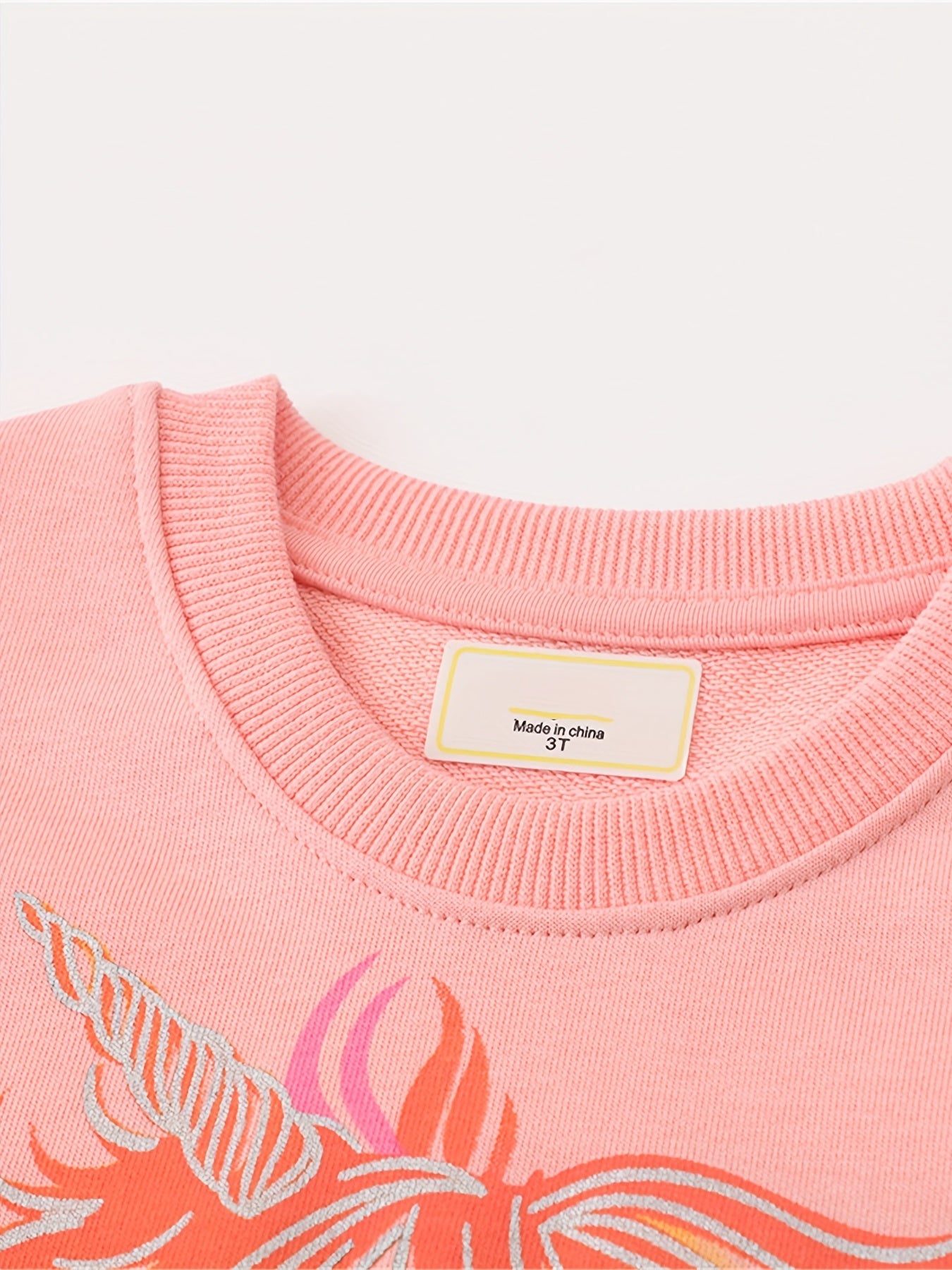 Girls Unicorn Print Crew Neck Sweatshirt for Sports Casual Outfit