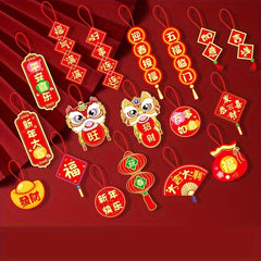 18PCS Spring Bonsai Decorations Set Year Pendant Desktop Accessories